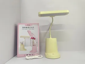 Lampe de bureau tactile créative avec porte-stylo, luminaire d'étude à gradation à 3 modes.