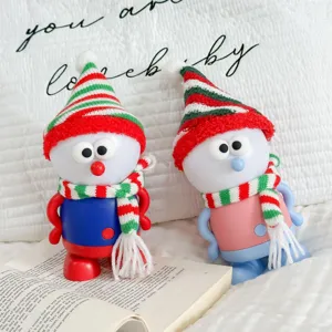 Christmas snowman night light LED ambient USB rechargeable bedside lamp for baby feeding.
