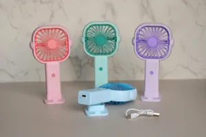Mini ventilateur à main portable avec station de charge, ventilateur d'été rechargeable USB.