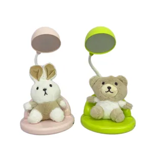 Linda lámpara escritorio peluche conejito oso USB recargable luz LED con base sofá