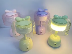 Carina lampada da tavolo LED con fiocco USB ricaricabile luce notturna retrò decoro 1pz