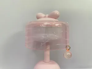 Lampada da tavolo fiocco rosa LED luce notturna USB ricaricabile carina camera letto.