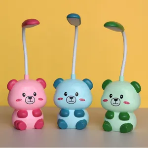 Carina Lampada da Scrivania LED USB Ricaricabile a Cartoni Animati Luce Notturna per Animali Creativa per Studenti Dormitorio