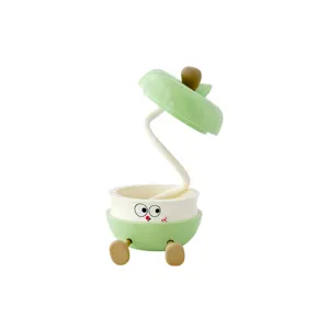 Lampe de bureau pliante LED en forme de pomme mignonne, veilleuse rechargeable USB avec col de cygne.