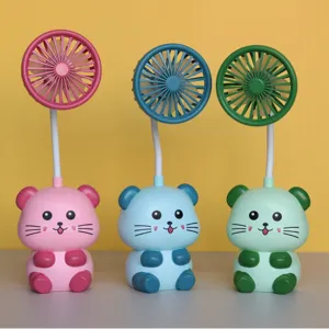 Süßer Cartoon Tier USB wiederaufladbarer Mini Tischventilator tragbarer kleiner Kühlventilator