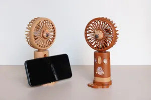 Mini ventilatore portatile con base USB ricaricabile simpatico design orso raffreddatore tavolo