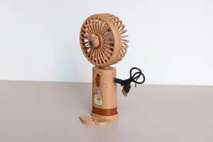 Mini ventilatore portatile con base, ventola di raffreddamento USB ricaricabile.