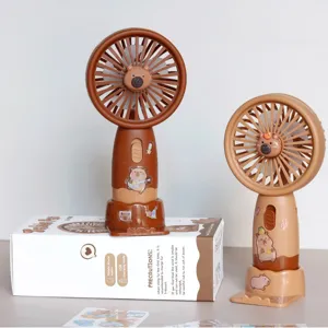 Mini Ventilatore Portatile USB Ricaricabile Ventilatore da Tavolo Con Supporto Per Telefono Simpatico Design Cartoon Ventilatore Estivo