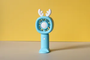 Tragbarer Handventilator mit süßem Hirschgeweih, USB wiederaufladbarer Mini-Tischventilator.