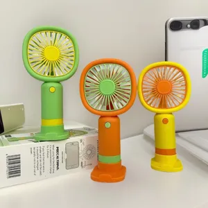 Tragbarer kleiner Handheld USB Akku Ventilator mit Tischbasis Persönlicher Mini Ventilator für Büro Reise Zuhause