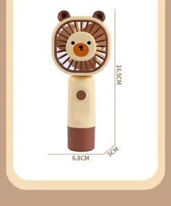 Portable handheld mini fan featuring a cute bear design, USB rechargeable and adjustable.