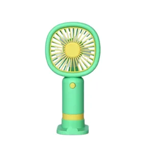 Tragbarer Handventilator mit Basis USB wiederaufladbarer Sommer Mini Kuehlventilator