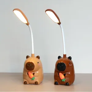 Lampada da Scrivania Mini USB Cartone Animato Capibara Simpatico Animale LED Luce Notturna Illuminazione Scrivania Regalo