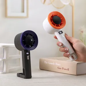 Ventola turbo portatile tascabile ad alta velocità con display digitale, mini ventola USB ricaricabile.