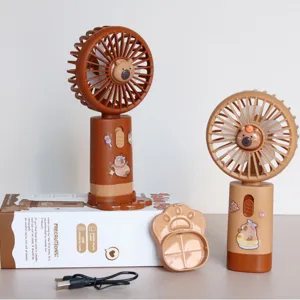 Mini Ventilatore da Tavolo Portatile Ricaricabile USB con Carino Supporto Telefono