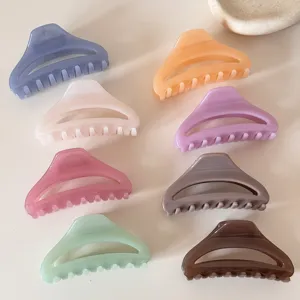 Women Elegant Hollow Out Curved Hair Claw Clip Medium Size Pastel PC Resin Shark Clip Fashion Hair Accessory For Thick Hair