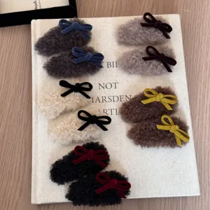 Süße flauschige Schleifen Haarspangen weiche Plüsch Haarklammern für Damen und Mädchen.