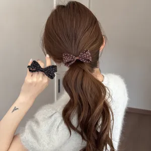Koreaanse stippen stof strik haarband elegante veelzijdige stereoscopische haartouw.