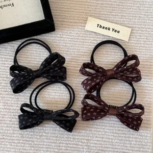 Koreaanse zoete stippen stoffen strik haarelastiek elegante elastische haar touw