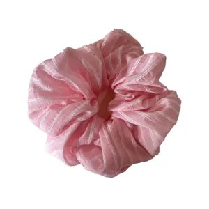 Roze gestreepte haarrekkie schattige stoffen haarband zoete paardenstaart haaraccessoires