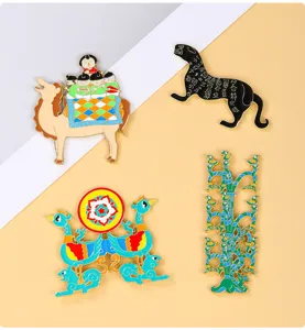 Museum cultural creative fridge magnet alloy enamel historical artifact metal souvenir.
