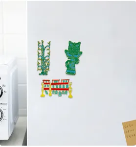 Sanxingdui bronze culture fridge magnet set, creative metal enamel refrigerator magnet decor.