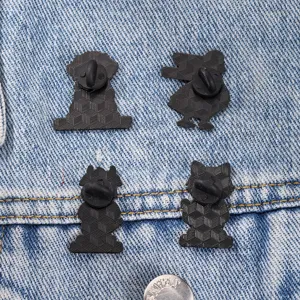 Cute animal doctor metal brooch pins set, cartoon enamel badge for backpacks and clothes.