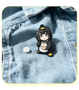 Cute anime penguin brooch enamel badge backpack clothing decorative accessory pin new