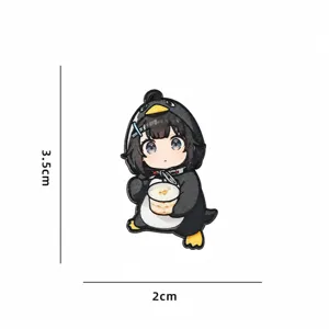 Cute anime penguin enamel pin backpack badge kawaii cartoon metal brooch jewelry accessory