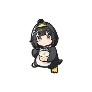 Cute anime penguin character enamel pin metal brooch cartoon backpack badge accessory