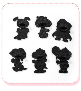 Halloween Snoopy enamel pins set cute cartoon pumpkin ghost vampire character badges back view