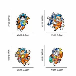 Set di spille smaltate con gatto astronauta carino, spilla in metallo gattino spaziale.