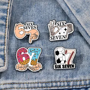 Funny Number Gesture Enamel Brooch Alloy Skeleton Hand Pin Badge For Backpack Clothing Accessory Unisex Jewelry Gift