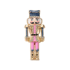 Spilla soldato nutcracker vintage in lega strass cristallo smalto spilla cappotto accessori