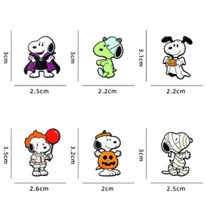 Cute Halloween Snoopy Enamel Pin Cartoon Vampire Pumpkin Ghost Badge Brooch Jewelry Gift
