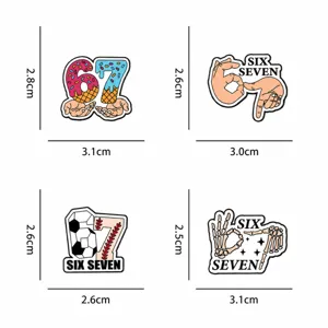 Original enamel pin badge set featuring creative number and gesture designs, alloy material.