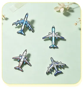 Prachtige burgerluchtvaart vliegtuig legering broche set, luchtvaart thema reversspelden.