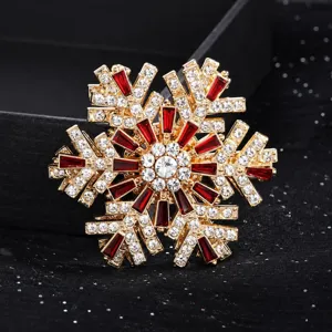 Imán de Nevera Copo de Nieve Giratorio de Aleación de Zinc Vintage Broche Magnético Con Strass Decoración de Hogar Regalo de Navidad Mujer