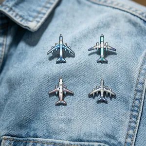 Prachtige burgerluchtvaart vliegtuig legering broche set, stijlvolle luchtvaart accessoires.