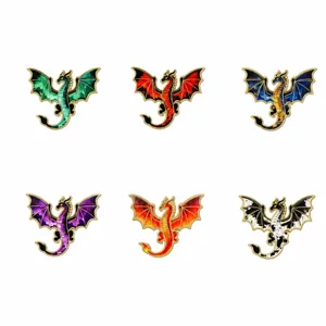 Colorful Western Dragon Enamel Pin Brooch Gothic Metal Badge Fashion Clothing Accessories