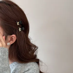 Mini pinces à cheveux cheval doré en strass pour femmes, accessoires mignons.
