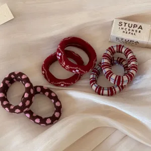 Coleteros texturizados de lunares y cuadros otoño invierno accesorios para el pelo
