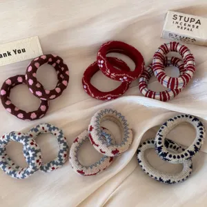 Otoño invierno cómodos coleteros de punto bonitos scrunchies elásticos para coleta de mujer