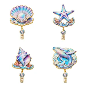 Original Hainan marine animal fridge magnets, shell starfish whale souvenir gifts.
