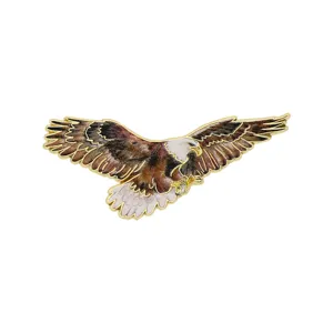Soaring eagle metal enamel pin badge bird lapel brooch shirt collar fashion accessory