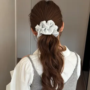 Elegant satin hair scrunchie for women, soft elastic ponytail holder, daily hair accessory
