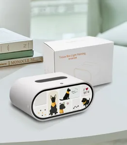 Creatieve tissuebox lichtschilderij bureaudecoratie LED sfeer nachtlampje voor slaapkamer