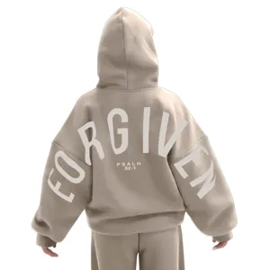Oversized Kapuzenpullover mit Buchstaben-Print, lässiger, bequemer Streetwear Langarm-Top.