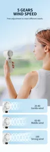 Mini ventilatore di raffreddamento portatile a mano con 5 velocità per uso all'aperto d'estate.