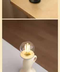 Lampada da tavolo LED touch ricaricabile USB vintage, luce notturna decorativa creativa.